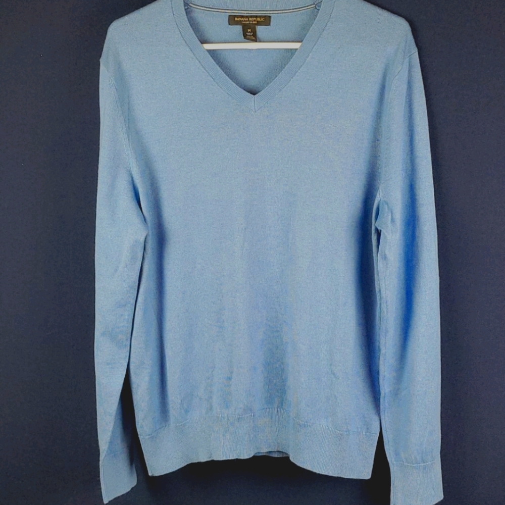 Banana Republic Men's Blue Luxury Blend, Sweater